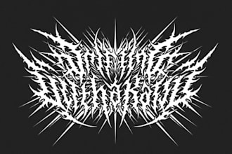 draw  bold and powerful metal logo for your brand