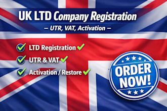 register uk ltd company registration, utr, vat, restore, activate uk company