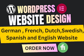 design a responsive wordpress website in swedish, german, french