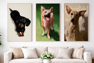 create a custom digital pet portrait from your photo