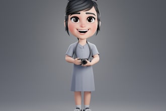 model detail 3d cartoon character for game unity,ue5 rig,3d assets,vtuber avatar
