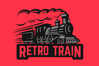 create outstanding train logo with t shirt design