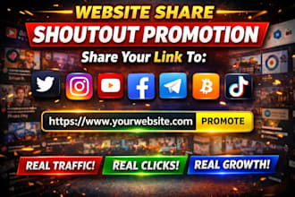 do shoutout promotion website share link to x ,ig, yt, fb, tg, crypto, disc, tik