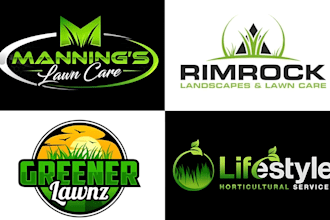 design professional landscape, grass trimming and lawn care logo