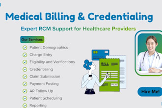 do US medical billing, claim submission, payment posting and ar follow up