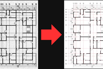 redraw your house floor plan in autocad from sketch, image or PDF