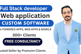 do custom ai software, full stack web application and software developer