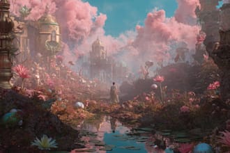 do dreamy surreal or fantasy music album cover artwork