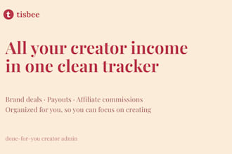 organize your creator income, brand deals and payouts into one tracker