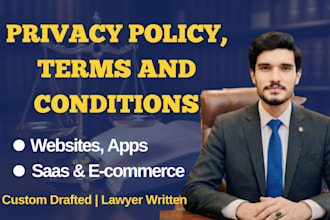 draft terms and conditions, privacy policy for websites and apps