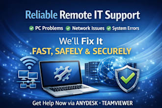 remote IT support  PC, network  system troubleshooting