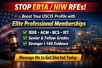help you get ieee iet acm bcs senior or fellow membership for eb1 niw visa