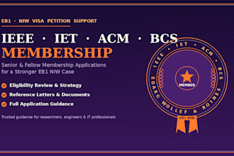 help you get ieee iet acm bcs senior or fellow membership for eb1 niw visa