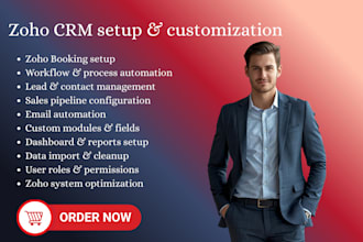 set up, customize, and automate zoho CRM, pos, page sense, marketing automation