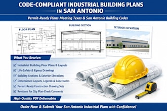 provide code compliant industrial building drawings in san antonio