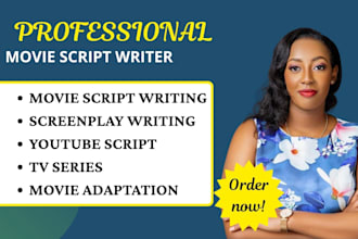 write movie script, screenplay, feature film script, screenwriting for TV series