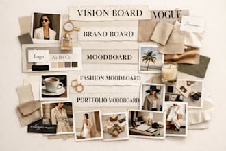 create vision board, bandboard, moodboard, fashion moodboard, portfolio moodboad