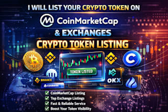 list your crypto token on coinmarketcap and exchanges, crypto token listing