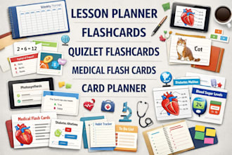 design lesson planner,flashcard,quizet flashcard,medical flash card,card planner