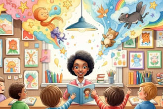 illustrate your children storybook illustration in watercolor for kids