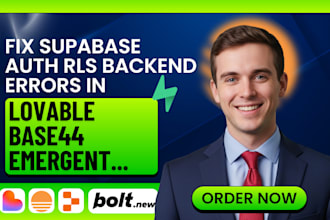 fix supabase auth rls backend errors in lovable base44 bolt new replit emergent