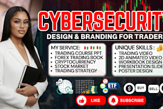 design cybersecurity trading infographics, slides, branding for instagram