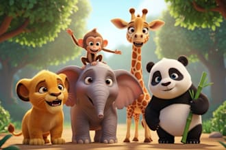 illustrate 3d children story book illustration, kids story book illustration