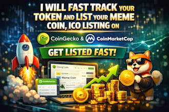 fast track your token and list your meme coin, ico listing on coingecko, cmc
