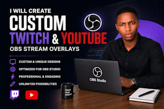 create custom twitch and youtube obs stream overlays