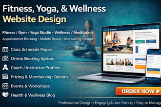 build fitness yoga studio website wellness booking coach website meditation site