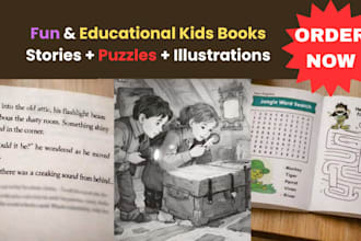 create kids activity books puzzle books children stories educational workbook