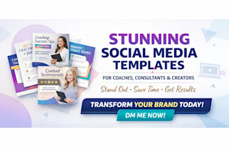 design clean social media templates for coaches consultants content creators