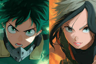 draw you or your oc in anime my hero academia style