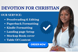 edit, format christian ebook, daily devotion, prayer journal , kdp book upload