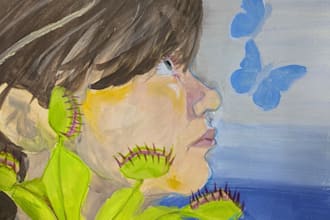 paint in gouache a portrait of you or your animal no ai