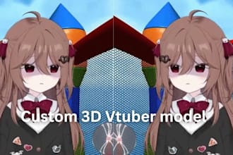 design custom 3d vtuber avatar anime rigged with full body blendshapes vrm fbx