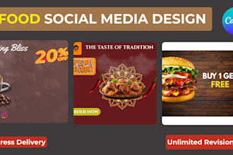 design attractive food social media posts for restaurant
