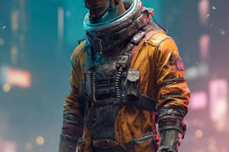 sci fi character illustration or sci fi character