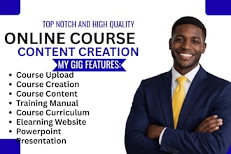 create online course content, training manual, course curriculum, elearning, ppt