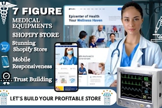 build medical equipment shopify store health care website pharmacy store
