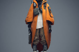 a sci fi character illustration or sci fi character