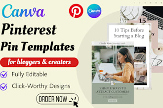 design canva pinterest pin templates for blogger and creator