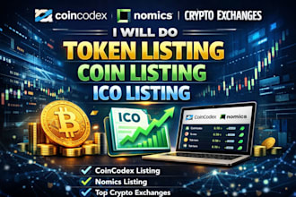 token listing, coin listing, ico listing on coincodex, nomics crypto exchanges