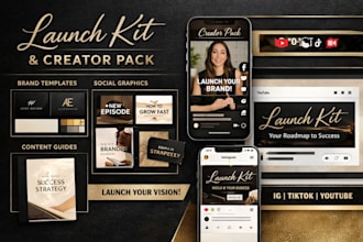 design instagram tiktok fb twitter social media branding packs for your business