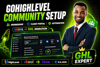 gohighlevel community skool community setup membership site client portal circle