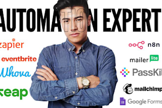 zapier expert n8n eventbrite mailerlite passkit whova keap mailchimp google form