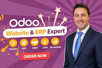 setup and customize odoo website, erp, CRM, accounting modules, API integration