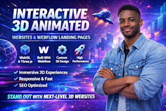 3d animated webflow website 3d interactive website three js website