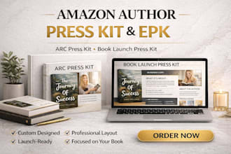 create amazon author press kit, arc press kit, launch press kit and authors kit
