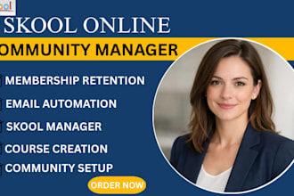 setup skool online community, skool community setup, skool community manager
